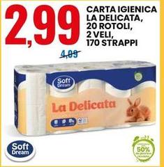 Soft Dream - Carta Igienica La Delicata, 20 Rotoli, 2 Veli, 170 Strappi