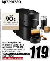 Nespresso - Macchina Per Caffè In Capsule Vertuo Pop Aeroccino ENV90.BAE