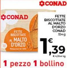 Conad - Fette Biscottate Al Malto D'Orzo