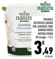 Conad - Ricarica Detersivo Liquido Per Lavatrice Fiori Bianchi Verso Natura