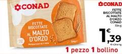 Conad - Fette Biscottate Al Malto D'Orzo