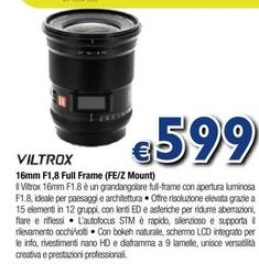 Viltrox - 16mm Fl,8 Full Frame (FE/Z Mount)