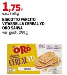 Oro Saiwa - Biscotto Farcito Vitasnella Cereal Yo