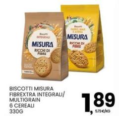 Misura - Biscotti  Fibrextra Integrali/ Multigrain 6 Cereali
