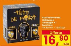 Confezione Birra Halloween 4 Bottiglie +1 Bicchiere