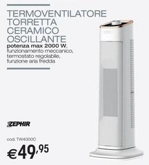 Zephir - Termoventilatore Torretta Ceramico Oscillante