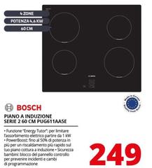 Bosch - Serie 2 PUG611AA5E Piano Cottura Nero Superficie Piana 60 Cm Piano Cottura A Induzione 4 Fornello(i)