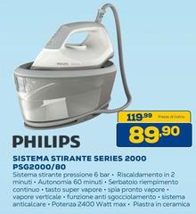 Philips - 2000 Series PSG2000/80 Ferro Da Stiro Generatore Di Vapore, 2400W, 1.4L, Piastra In Ceramica