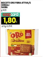 Saiwa - Biscotti Oro Fibra Attiva/5 Cereali