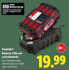 Parkside - Batteria 2 Ah Con Caricabatterie
