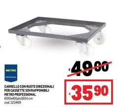 Carrello Con Ruote Direzionali Per Cassette Sovrapponibili