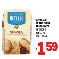 De Cecco - Semola Di Grano Duro Rimacinata