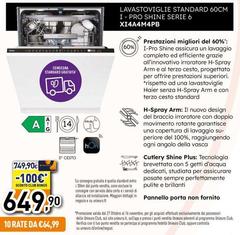 Haier - Lavastoviglie Standard 60CM I-Pro Shine Serie 6 XI4A4M4PB