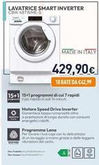 Candy - Smart Inverter CBW 48TWME-S Lavatrice Caricamento Frontale 8 Kg 1400 Giri/min Bianco
