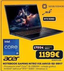 Acer - Notebook Gaming Vi15 Anv15-52-99v7