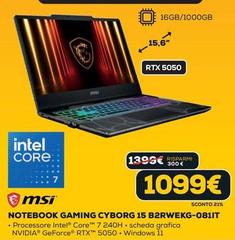 Msi - Notebook Gaming Cyborg 15 B2RWEKG-0811T