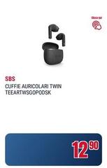 Sbs -  Cuffie Auricolari Twin Tearth/Sgopodsk
