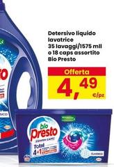 Bio Presto - Detersivo Liquido Lavatrice 35 Lavaggi/1575 Mll O 18 Caps Assortito