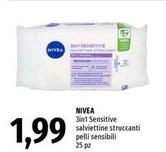 Nivea - 3in 1 Sensitive Salviettine Struccanti Pelli Sensibili