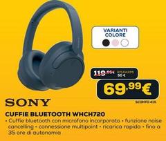 Sony - WH-CH720 Auricolare Con Cavo E Senza Cavo A Padiglione Musica E Chiamate USB tipo-C Bluetooth Blu