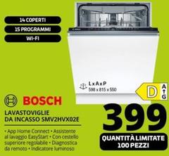 Bosch - Lavastoviglie Da Incasso SMV2HVX02E