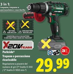 Parkside - Trapano A Percussione Ricaricabile