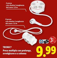 Tronic - Presa Multipla Con Prolunga, Avvolgicavo O A Colonna