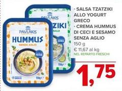 Pavlakis - Salsa Tzatziki Allo Yogurt Greco/Crema Hummus Di Ceci E Sesamo Senza Aglio
