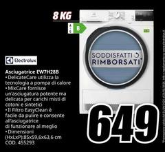 Electrolux - EW7H28B asciugatrice Libera installazione Caricamento frontale 8 kg A Bianco