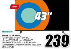 Hisense - Smart Tv 4k 43a6q