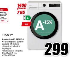 Candy - Lavatrice GG A125BT-S