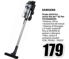 Samsung - Scopa Elettrica Senza Filo JetTM 65 Pet VS15A60AGRS