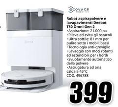 Ecovacs - Robot Aspirapolvere E Lavavajmenti T50 Omni Gen 2