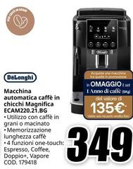 De Longhi - Macchina Automatica Caffè In Chicchi Magnifica Ecam220.21.bg