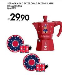 Bialetti - Set Moka Da 3 Tazze Con 2 Tazzine Caffe' Natalizie Red