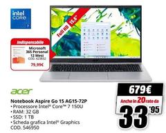 Acer - Notebook Aspire Go 15 Agr15-72p
