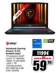 Msi - Notebook Gaming Katana 15 HX B14WFK-O36IT