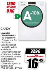 Candy - CSO286TMSB6-S Lavatrice 8 Kg 1200 Giri/min Bianco