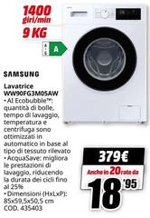 Samsung - Lavatrice WW90FG3M05AW