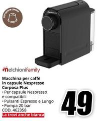 Melchioni - Macchina Per Caffè In Capsule Nespresso Corposa Plus