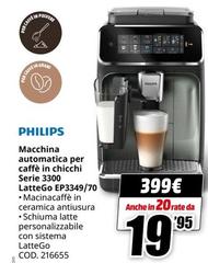 Philips - Macchina Automatica Per Caffè In Chicchi Serie 3300 LatteGo Ep3349/70