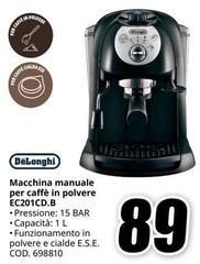De Longhi - Macchina Manuale Per Caffè In Polvere Ec201cd.b
