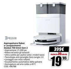 Ecovacs - Aspirapolvere Robot E Lavapavimenti T50 Omni Gen 2