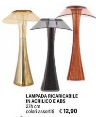 Lampada Ricaricabile In Acrilico E Abs