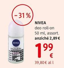 Nivea - Deo Roll-On 50 Ml, Assort.