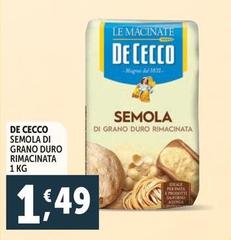 De Cecco - Semola Di Grano Duro Rimacinata