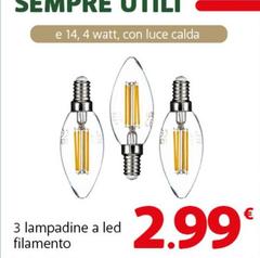 Luce - 3 Lampadine A Led Filamento