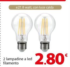 Luce - 2 Lampadine A Led Filamento