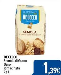 De Cecco - Semola Di Grano Duro Rimacinata