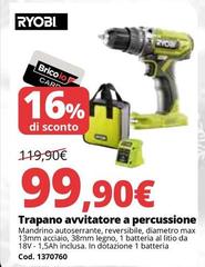 Ryobi - Trapano Avvitatore A Percussione